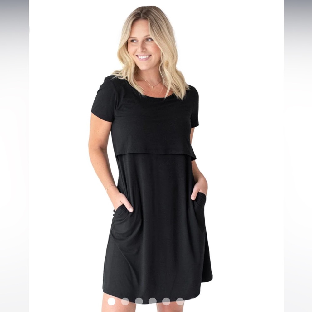 Kindred Bravely Eleanora Bamboo Nursing Dress Black Small